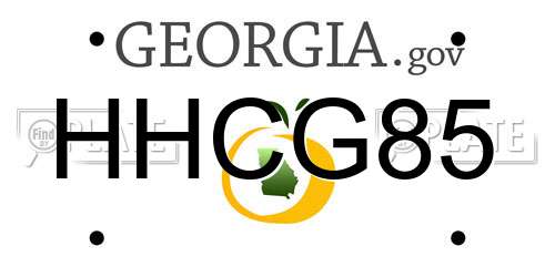 HHCG85 Georgia License Plate