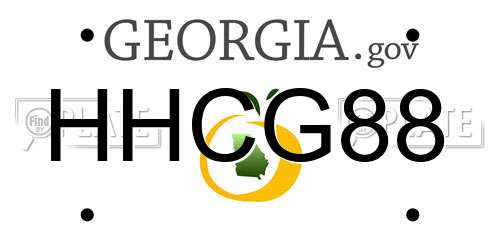 HHCG88 Georgia License Plate