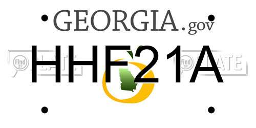 HHF21A Georgia License Plate