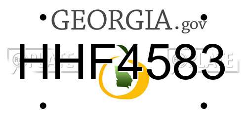 HHF4583 Georgia License Plate