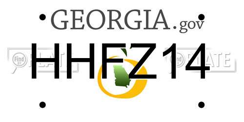 HHFZ14 Georgia License Plate