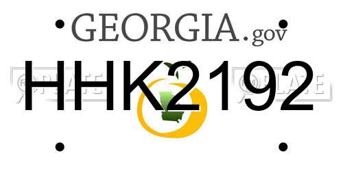 HHK2192 Georgia License Plate