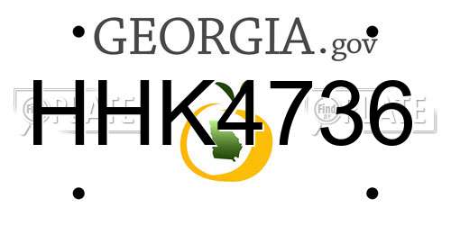 HHK4736 Georgia License Plate