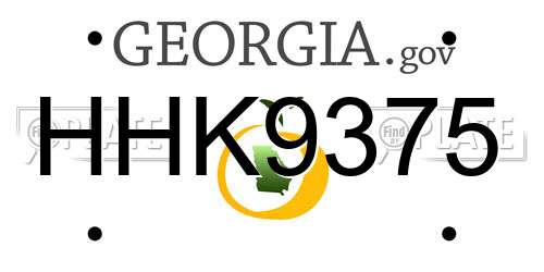 HHK9375 Georgia License Plate