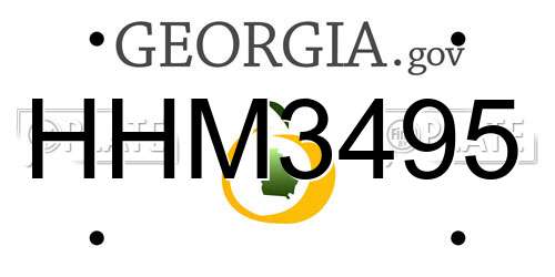 HHM3495 Georgia License Plate