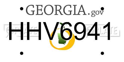HHV6941 Georgia License Plate