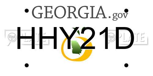 HHY21D Georgia License Plate
