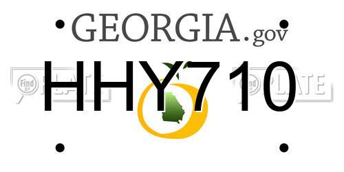 HHY710 Georgia License Plate