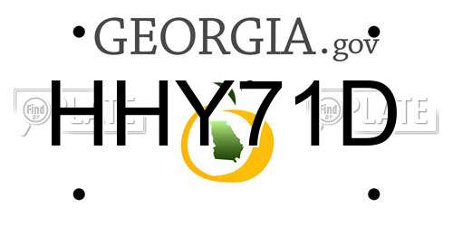 HHY71D Georgia License Plate