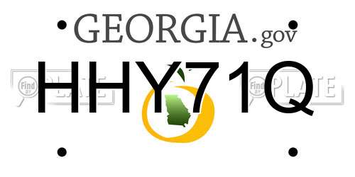 HHY71Q Georgia License Plate