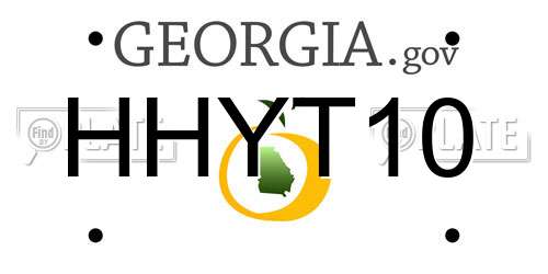 HHYT10 Georgia License Plate