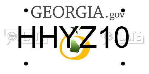 HHYZ10 Georgia License Plate