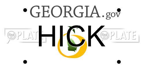 HICK Georgia License Plate