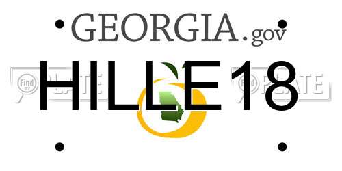 HILLE18 Georgia License Plate