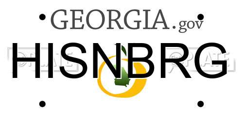 HISNBRG Georgia License Plate