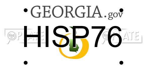 HISP76 Georgia License Plate