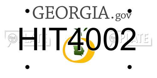 HIT4002 Georgia License Plate