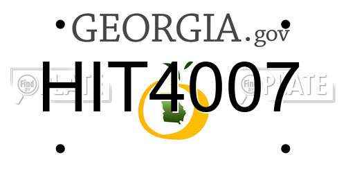HIT4007 Georgia License Plate