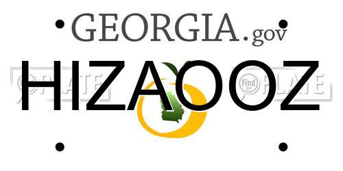 HIZAOOZ Georgia License Plate
