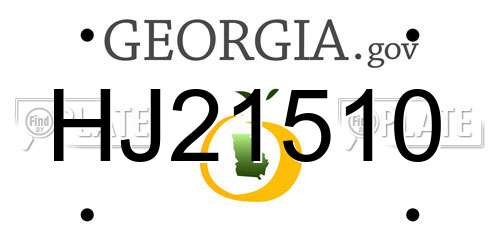 HJ21510 Georgia License Plate