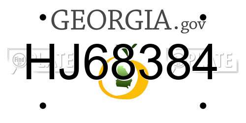HJ68384 Georgia License Plate
