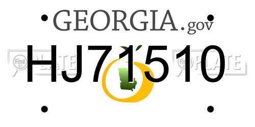 HJ71510 Georgia License Plate