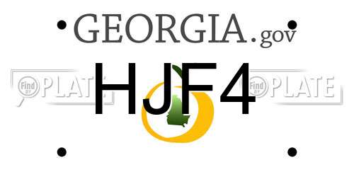 HJF4 Georgia License Plate