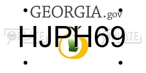 HJPH69 Georgia License Plate