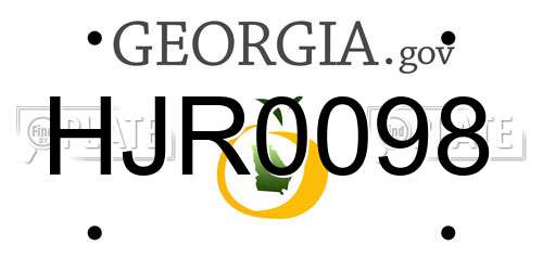 HJR0098 Georgia License Plate