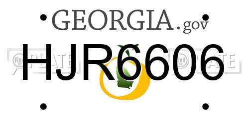 HJR6606 Georgia License Plate