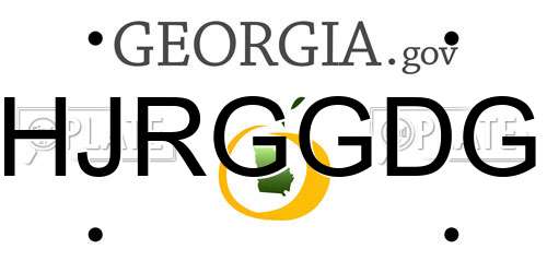 HJRGGDG Georgia License Plate