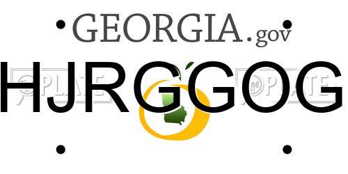 HJRGGOG Georgia License Plate