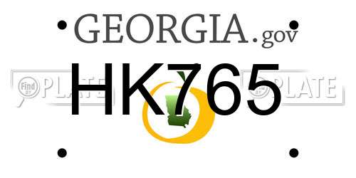 HK765 Georgia License Plate