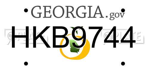 HKB9744 Georgia License Plate
