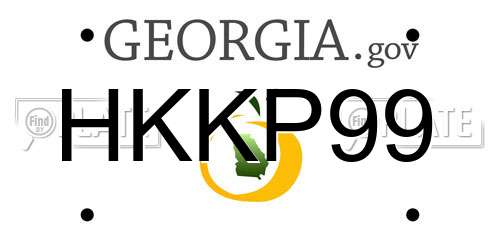 HKKP99 Georgia License Plate