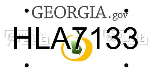 HLA7133 Georgia License Plate