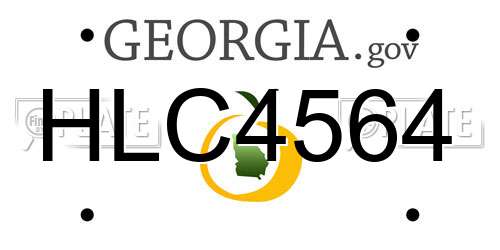 HLC4564 Georgia License Plate