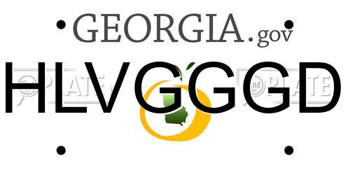 HLVGGGD Georgia License Plate
