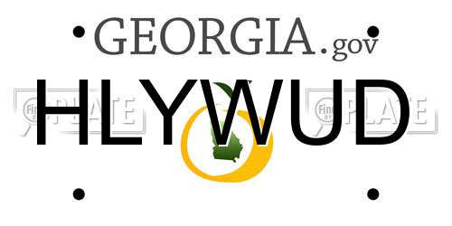 HLYWUD Georgia License Plate
