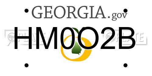 HM0O2B Georgia License Plate