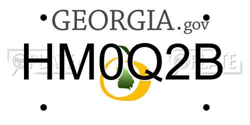 HM0Q2B Georgia License Plate