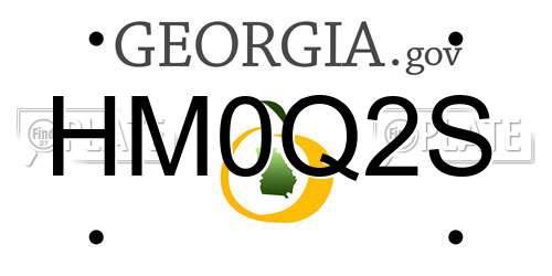 HM0Q2S Georgia License Plate