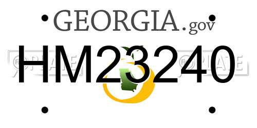 HM23240 Georgia License Plate