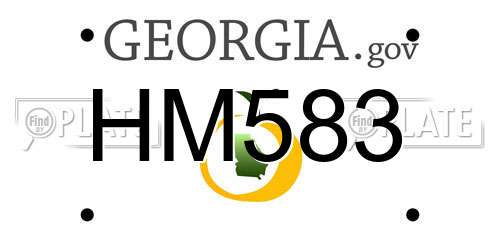 HM583 Georgia License Plate