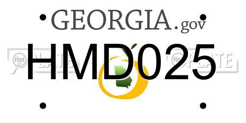HMD025 Georgia License Plate