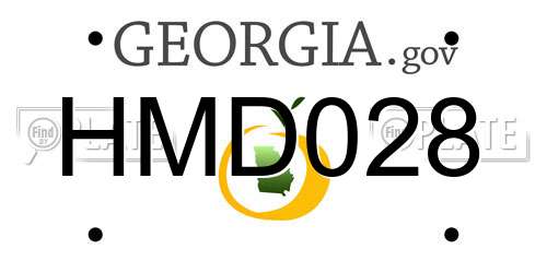 HMD028 Georgia License Plate