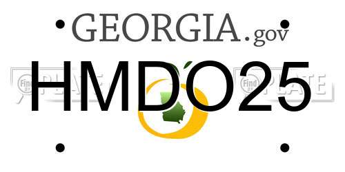 HMDO25 Georgia License Plate