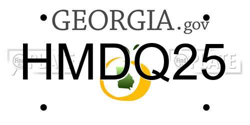 HMDQ25 Georgia License Plate