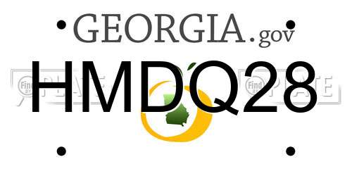 HMDQ28 Georgia License Plate