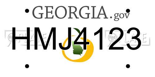 HMJ4123 Georgia License Plate